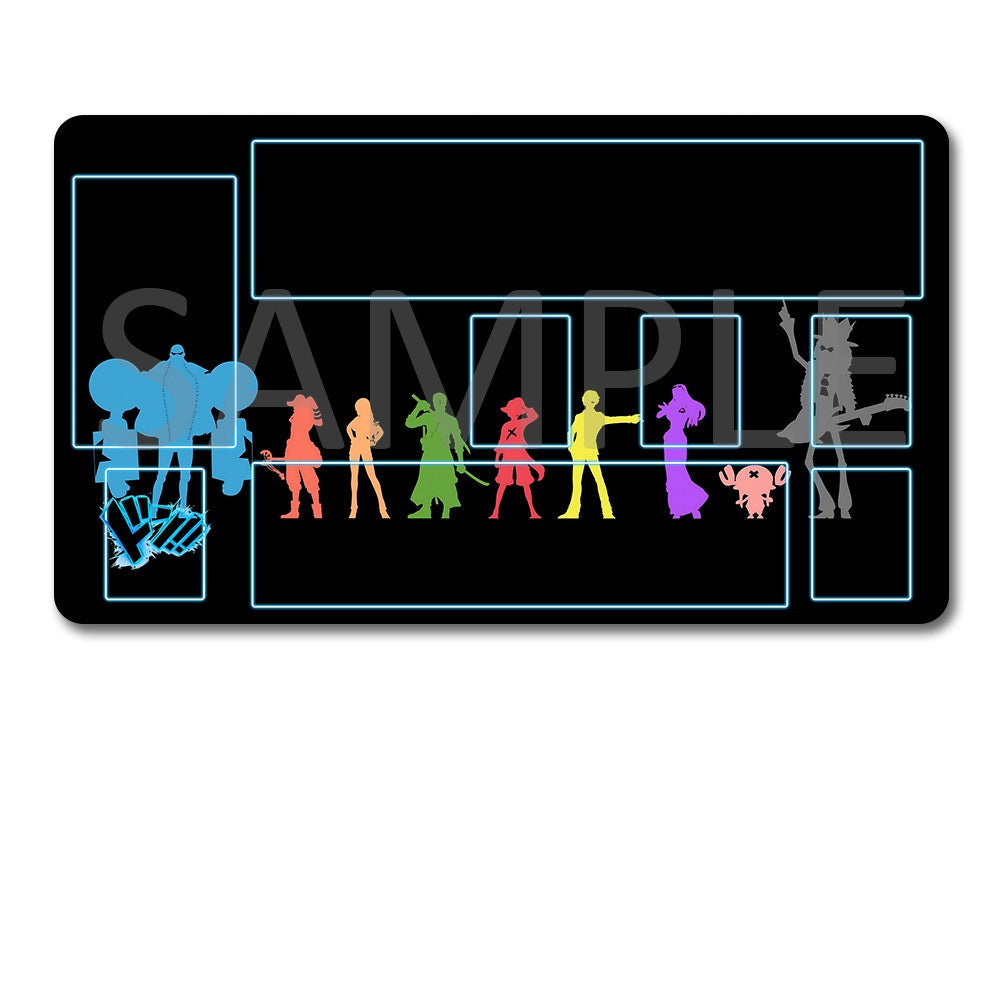 Colorful figures on a black board with a black carrying case below