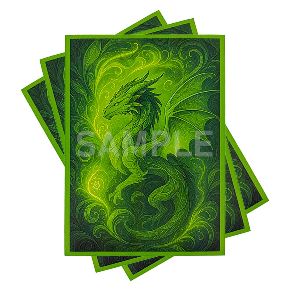 100 PCS TCG/MTG Card Sleeves, Matte Back Anti-Slip & Easy Shuffling Applicable to OCG CCG DTCG PTCG, 2.6 x 3.6 in Standard Size Cards (Forest Warden)