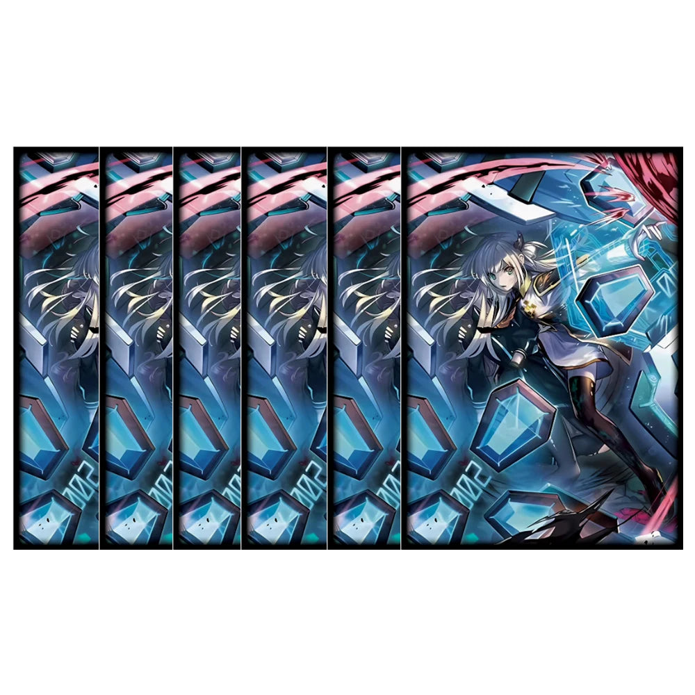 63x90mm 50PCS Holographic Laser Illustration Anime Card Sleeves Trading Card Sleeves Japanese Card Protector for YGO Game Cards