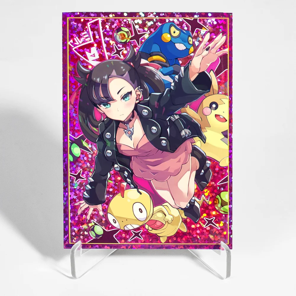 50PCS 66X91mm Laser Anime Card Sleeves PTCG Card Art Sleeves Protector Cards Shield Double Cover for MGT Game Cards