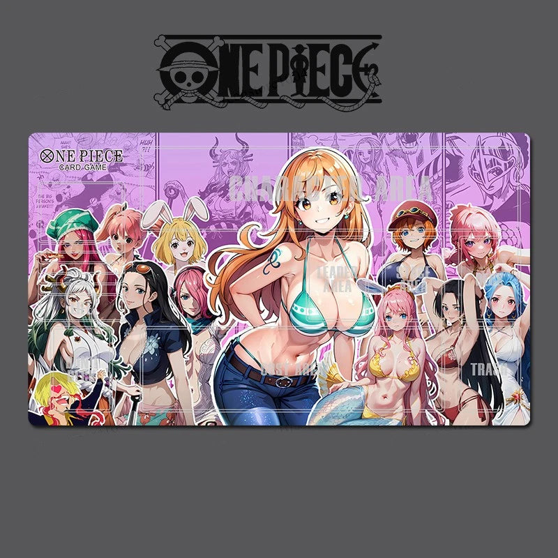 Mouse pad with anime character design and 'One Piece' branding