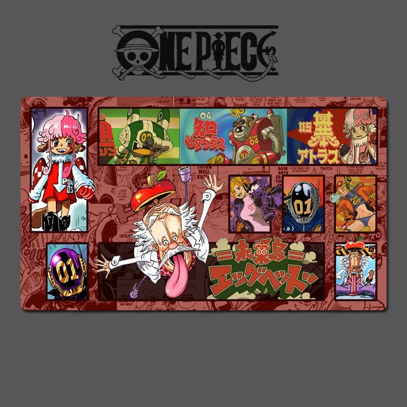 Collage of animated characters from 'One Piece' on a decorative panel with the 'One Piece' logo above.