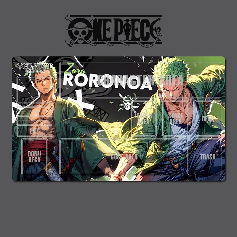 Card featuring Roronoa Zoro from One Piece with character names and deck labels.