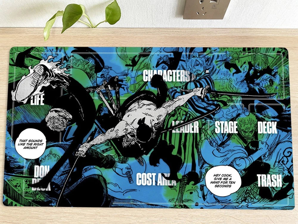 One Piece Roronoa Zoro Sanji Table Playmat OPCG TCG CCG Play Pad Trading Card Game Desk Mat