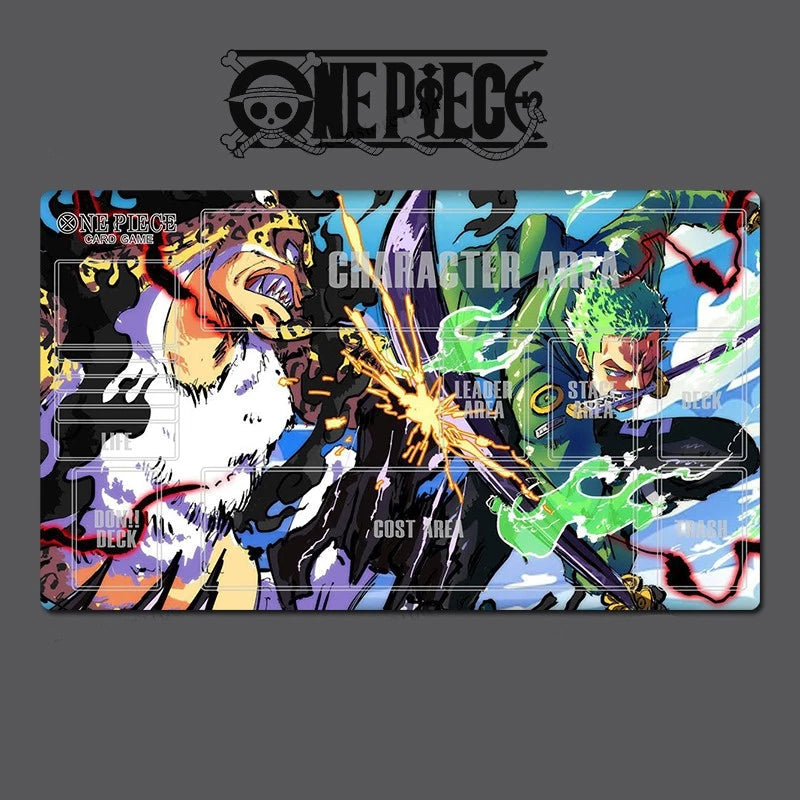 One Piece character area with colorful design on a dark background