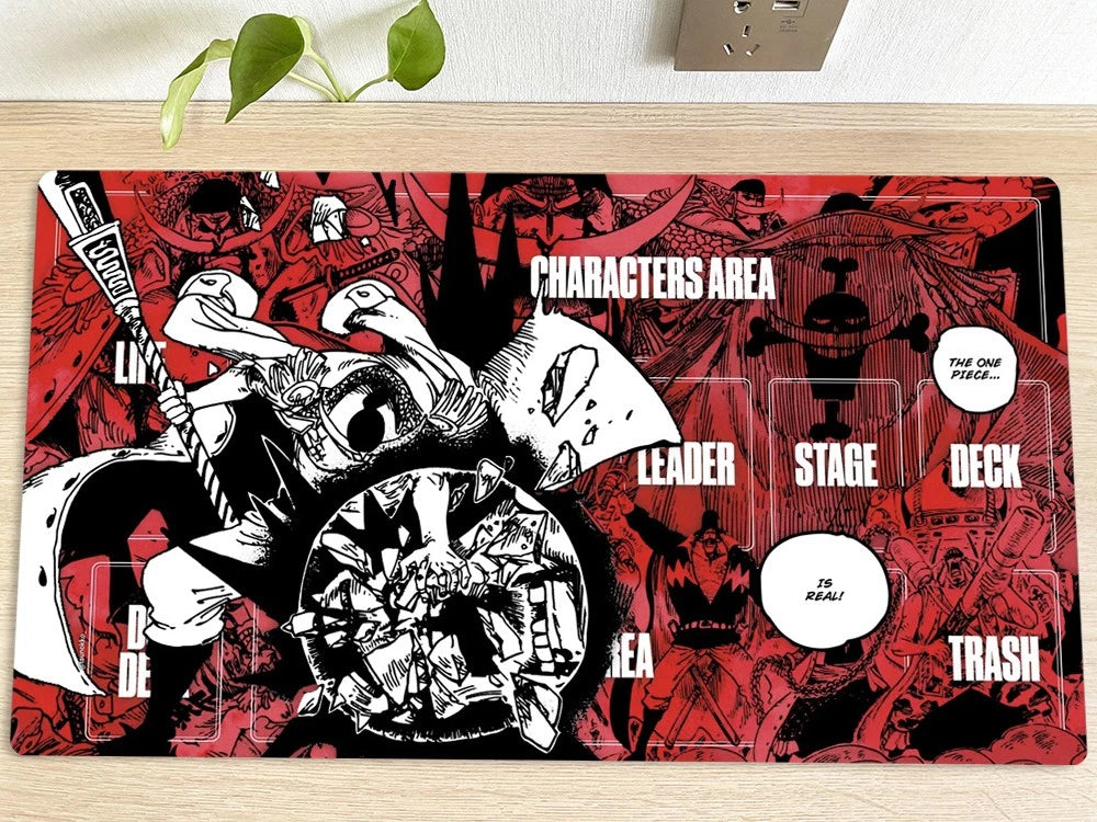 One Piece Edward Newgate Table Playmat OPCG TCG CCG Mouse Pad Trading Card Game Desk Mat Red
