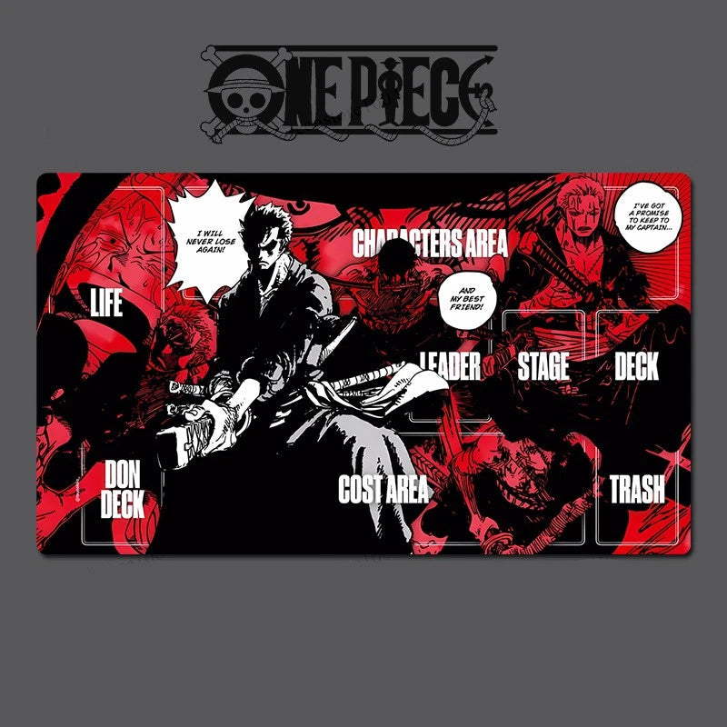One Piece Roronoa Zoro O-P Table Red Playmat OPCG TCG CCG Mouse Pad Trading Card Game Desk Mat