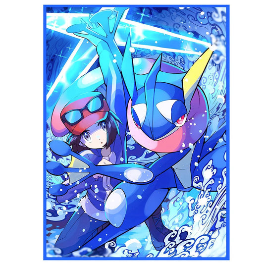 Trainer Calem & Greninja Holographic Card Sleeves