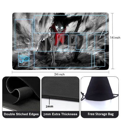 Monkey D. Luffy One Piece Playmat + Free Storage Bag Non-Slip Rubber 24x14 in +122HZWzone (73)
