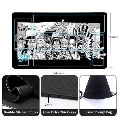 Straw Hat Pirates‌ One Piece Playmat + Free Storage Bag Non-Slip Rubber 24x14 in +122HZWzone (59)