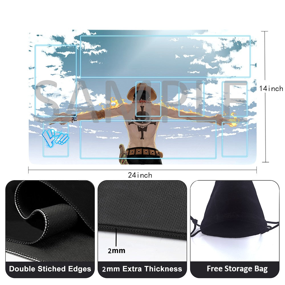 Monkey D. Luffy One Piece Playmat + Free Storage Bag Non-Slip Rubber 24x14 in +122HZWzone (77)