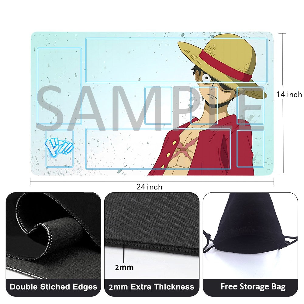 Monkey D. Luffy One Piece Playmat + Free Storage Bag Non-Slip Rubber 24x14 in +122HZWzone (40)