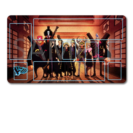 Anime-style character design on a mouse pad with a black pouch below.