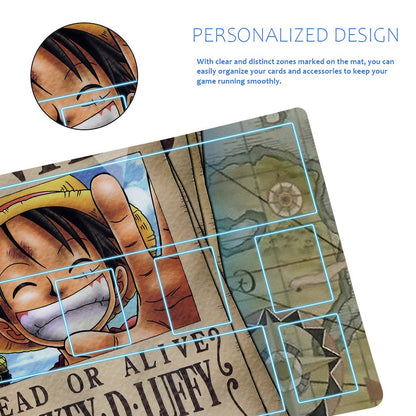 Monkey D. Luffy One Piece Playmat + Free Storage Bag Non-Slip Rubber 24x14 in +122HZWzone (9)
