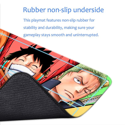 Straw Hat Pirates One Piece Playmat + Free Storage Bag Non-Slip Rubber 24x14 in +122HZWzone (30)