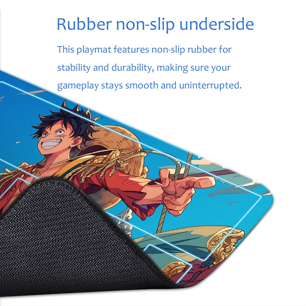 Monkey D. Luffy One Piece Playmat + Free Storage Bag Non-Slip Rubber 24x14 in +122HZWzone (74)