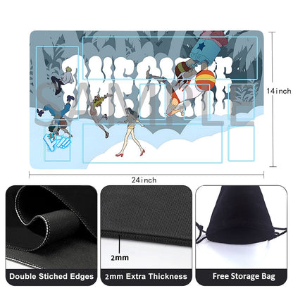 Straw Hat Pirates One Piece Playmat + Free Storage Bag Non-Slip Rubber 24x14 in +122HZWzone (48)