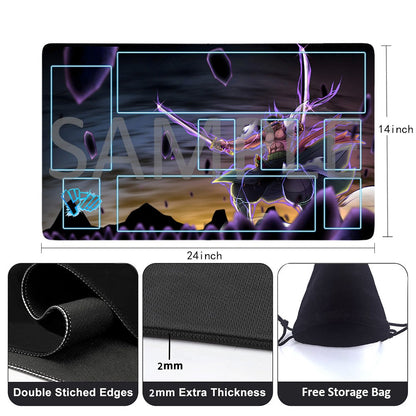 Roronoa Zoro One Piece Playmat + Free Storage Bag Non-Slip Rubber 24x14 in +122HZWzone (49)