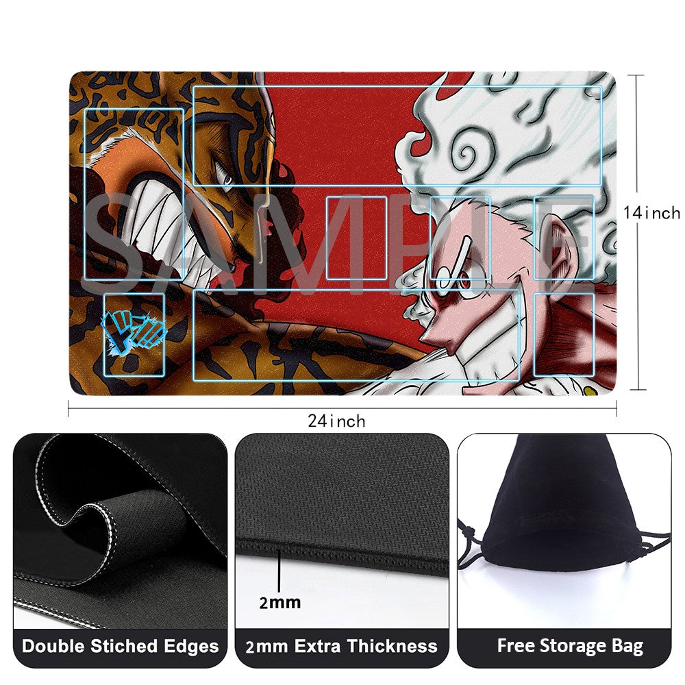 Monkey D. Luffy VS Kaido of the Beasts One Piece Playmat + Free Storage Bag Non-Slip Rubber 24x14 in +122HZWzone (38)