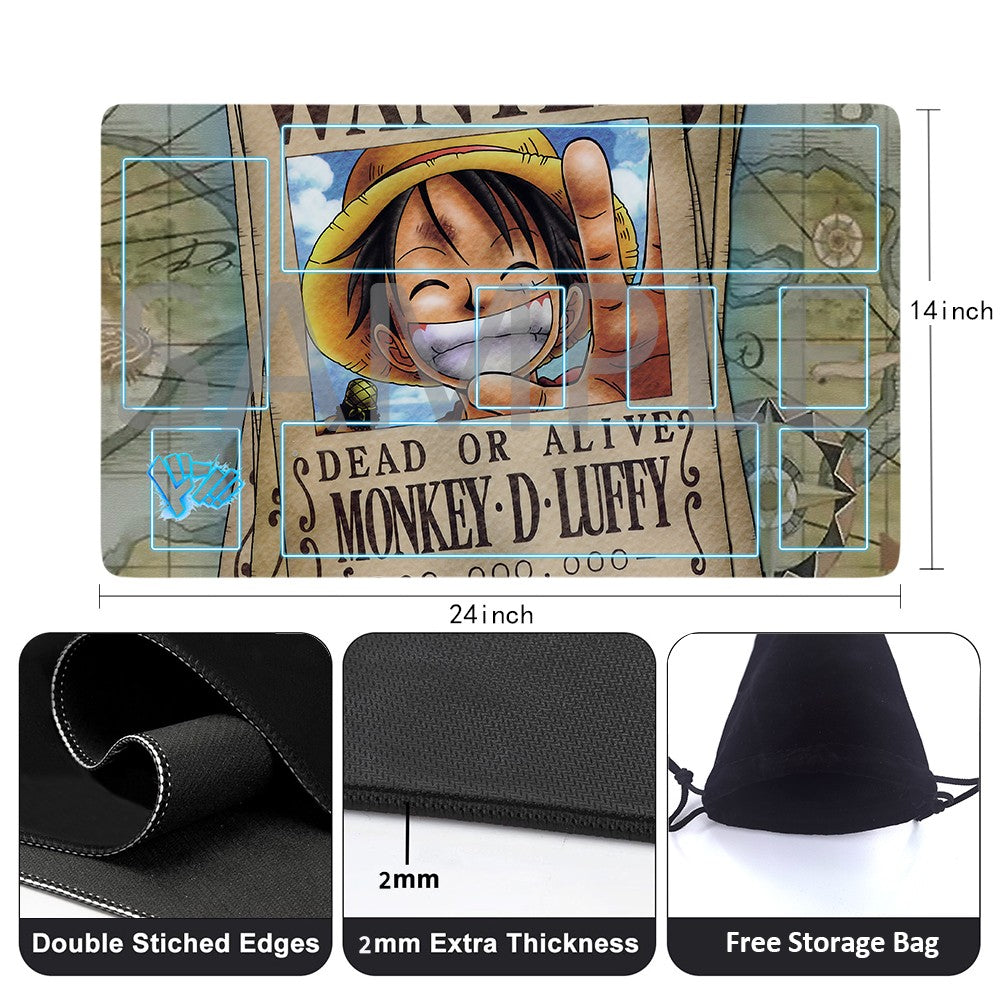 Monkey D. Luffy One Piece Playmat + Free Storage Bag Non-Slip Rubber 24x14 in +122HZWzone (9)