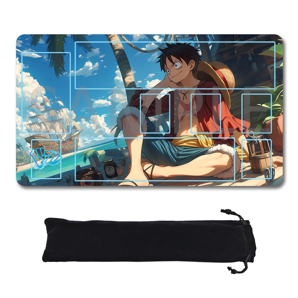 Monkey D. Luffy One Piece Playmat + Free Storage Bag Non-Slip Rubber 24x14 in +122HZWzone (57)