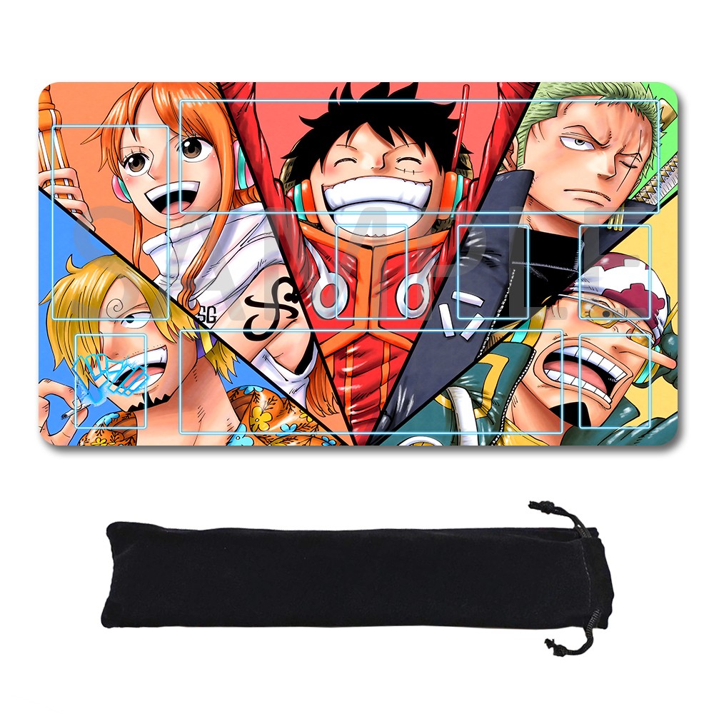 Straw Hat Pirates One Piece Playmat + Free Storage Bag Non-Slip Rubber 24x14 in +122HZWzone (30)
