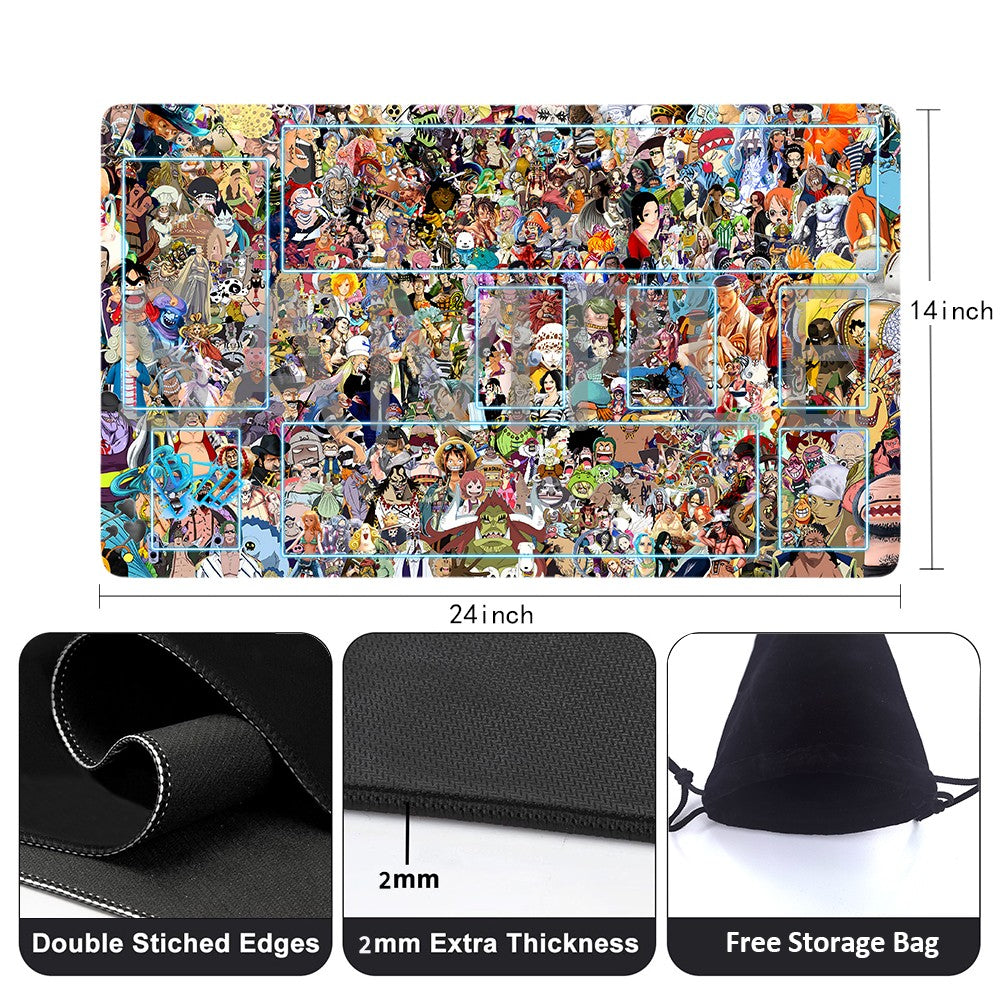 Straw Hat Pirates One Piece Playmat + Free Storage Bag Non-Slip Rubber 24x14 in +122HZWzone (19)
