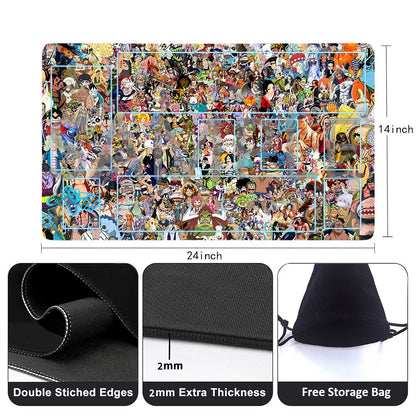 Straw Hat Pirates One Piece Playmat + Free Storage Bag Non-Slip Rubber 24x14 in +122HZWzone (19)