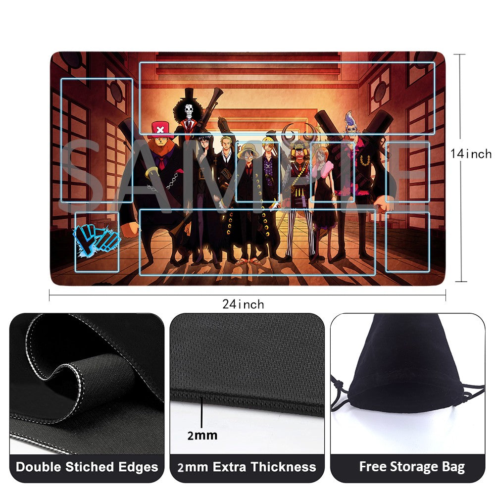 Straw Hat Pirates One Piece Playmat + Free Storage Bag Non-Slip Rubber 24x14 in +122HZWzone (2)