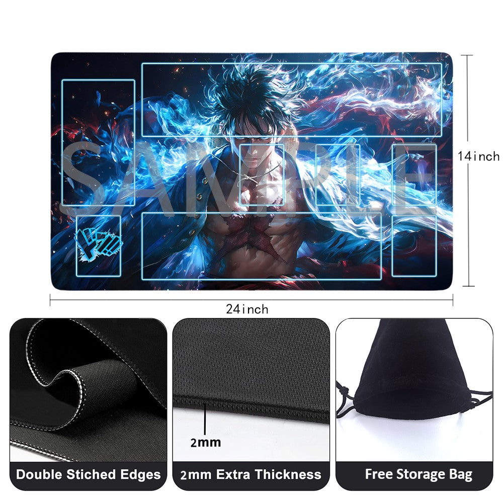 Monkey D. Luffy One Piece Playmat + Free Storage Bag Non-Slip Rubber 24x14 in +122HZWzone (75)