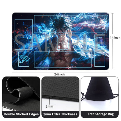 Monkey D. Luffy One Piece Playmat + Free Storage Bag Non-Slip Rubber 24x14 in +122HZWzone (75)