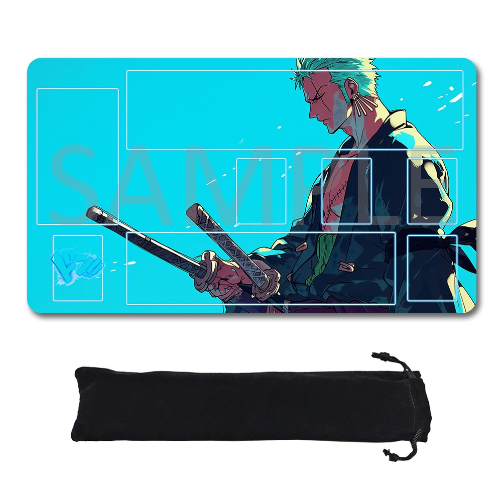 Roronoa Zoro One Piece Playmat + Free Storage Bag Non-Slip Rubber 24x14 in +122HZWzone (71)