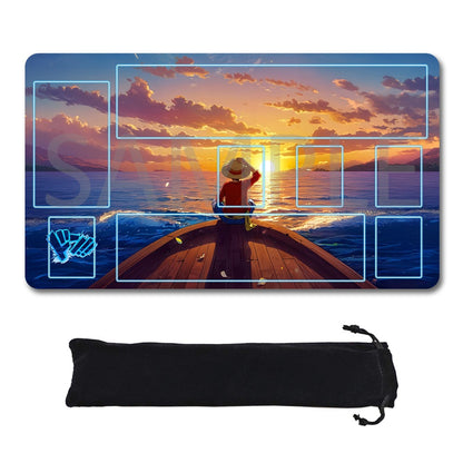 Monkey D. Luffy One Piece Playmat + Free Storage Bag Non-Slip Rubber 24x14 in +122HZWzone (86)