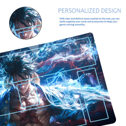 Monkey D. Luffy One Piece Playmat + Free Storage Bag Non-Slip Rubber 24x14 in +122HZWzone (75)