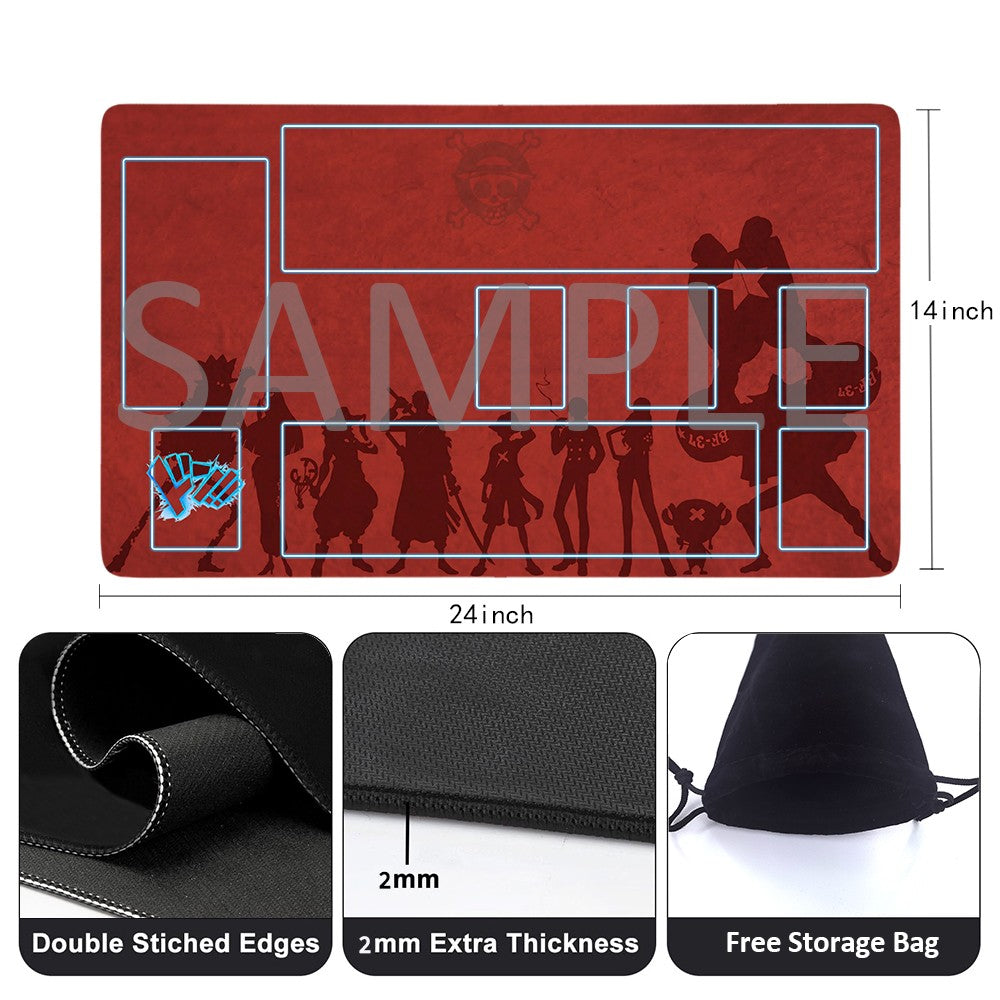 Straw Hat Pirates‌ One Piece Playmat + Free Storage Bag Non-Slip Rubber 24x14 in +122HZWzone (67)