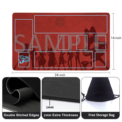 Straw Hat Pirates‌ One Piece Playmat + Free Storage Bag Non-Slip Rubber 24x14 in +122HZWzone (67)
