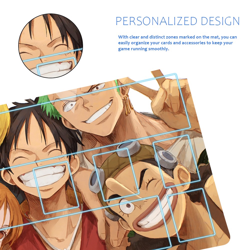 Straw Hat Pirates One Piece Playmat + Free Storage Bag Non-Slip Rubber 24x14 in +122HZWzone (12)