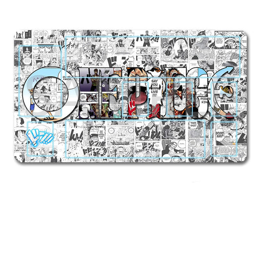 Laptop skin with comic book design and black pouch on a white background