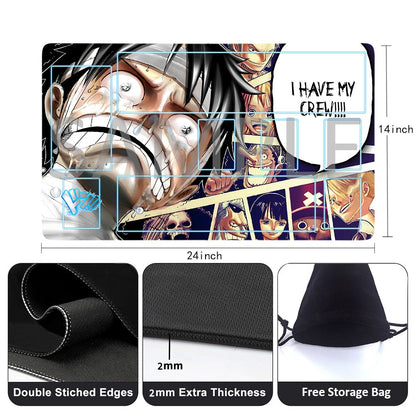 Monkey D. Luffy One Piece Playmat + Free Storage Bag Non-Slip Rubber 24x14 in +122HZWzone (6)
