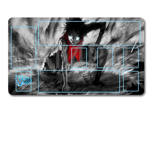 Gaming mouse pad with anime-style artwork and carrying case on a white background