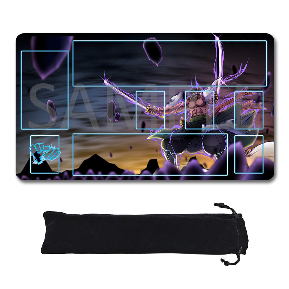 Roronoa Zoro One Piece Playmat + Free Storage Bag Non-Slip Rubber 24x14 in +122HZWzone (49)