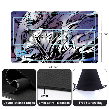 Monkey D. Luffy One Piece Playmat + Free Storage Bag Non-Slip Rubber 24x14 in +122HZWzone (31)