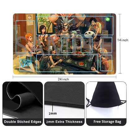 Straw Hat Pirates One Piece Playmat + Free Storage Bag Non-Slip Rubber 24x14 in +122HZWzone (5)