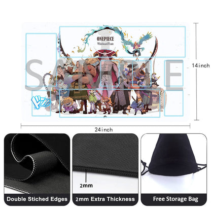Straw Hat Pirates‌ One Piece Playmat + Free Storage Bag Non-Slip Rubber 24x14 in +122HZWzone (95)