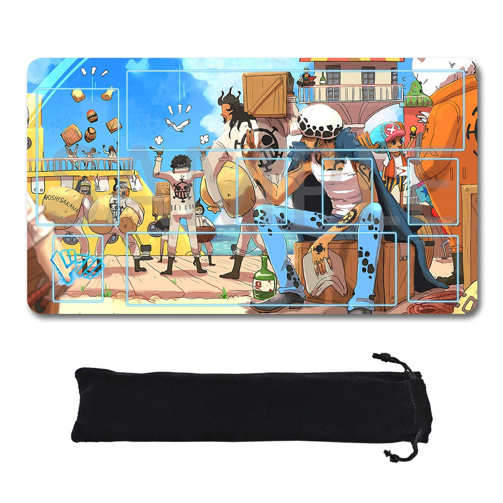 Trafalgar D. Water Law One Piece Playmat + Free Storage Bag Non-Slip Rubber 24x14 in +122HZWzone (24)