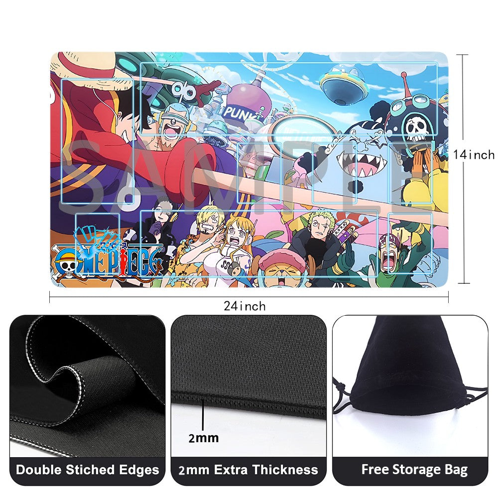 Straw Hat Pirates‌ One Piece Playmat + Free Storage Bag Non-Slip Rubber 24x14 in +122HZWzone (65)