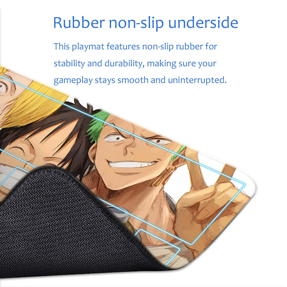Straw Hat Pirates One Piece Playmat + Free Storage Bag Non-Slip Rubber 24x14 in +122HZWzone (12)