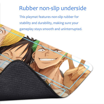 Straw Hat Pirates One Piece Playmat + Free Storage Bag Non-Slip Rubber 24x14 in +122HZWzone (12)