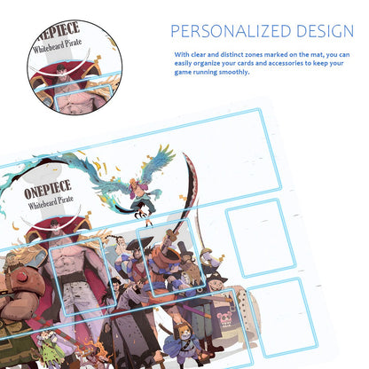 Straw Hat Pirates‌ One Piece Playmat + Free Storage Bag Non-Slip Rubber 24x14 in +122HZWzone (95)