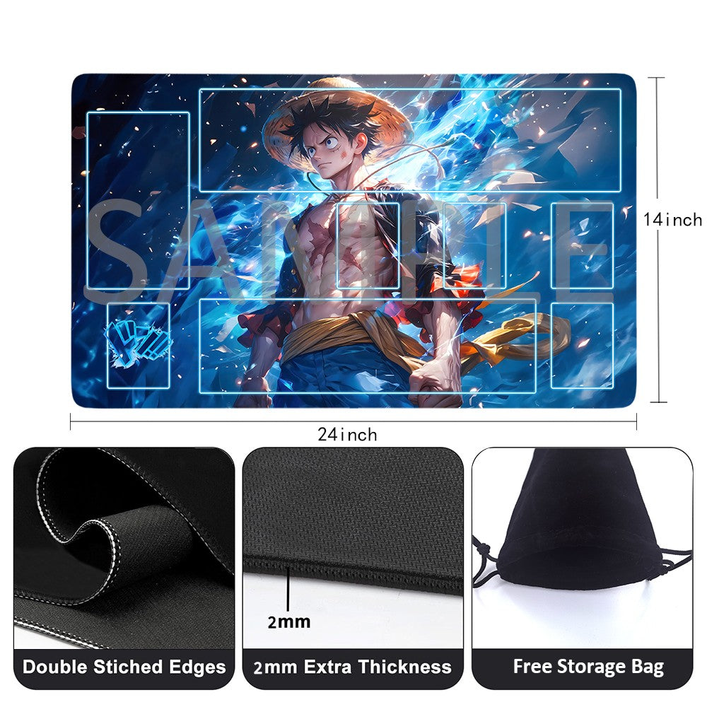 Monkey D. Luffy One Piece Playmat + Free Storage Bag Non-Slip Rubber 24x14 in +122HZWzone (58)